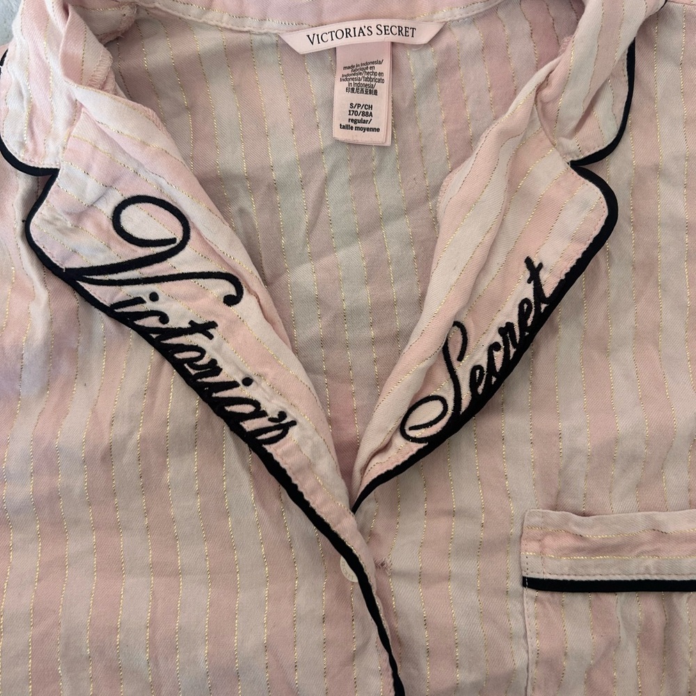 Victoria's Secret Light Pink Striped 2025 fashion show pajama set